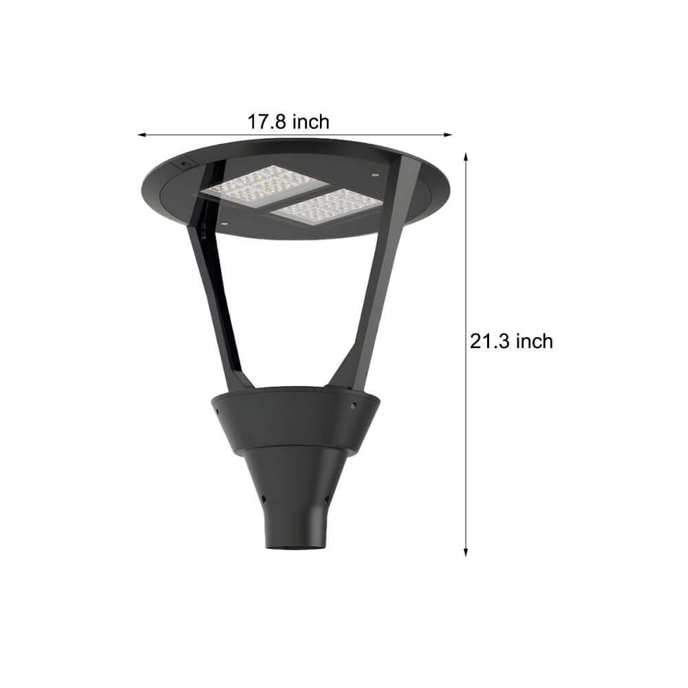 21 inch black led post top light fixture lamp post not included