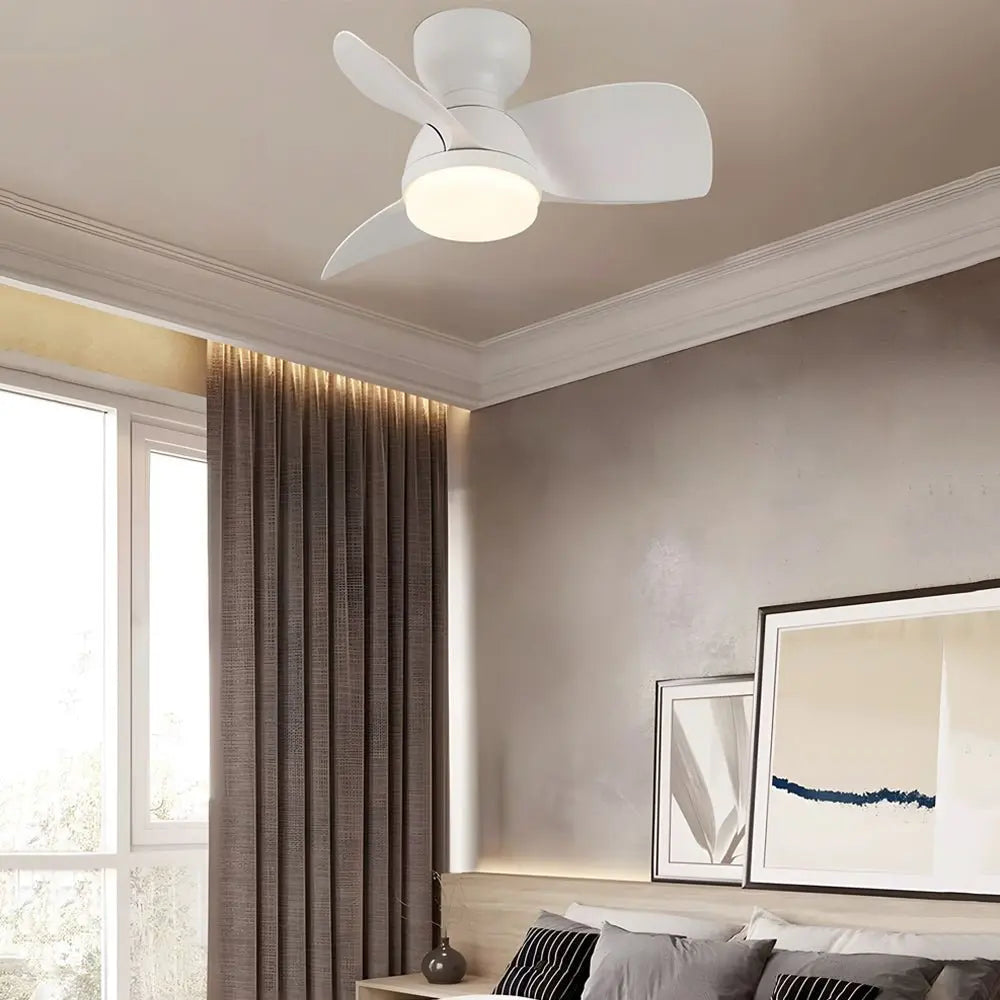 22''/31'' 3-Blade Space-Saving Ceiling Fan Light with 6-Speed Remote Control Luxe