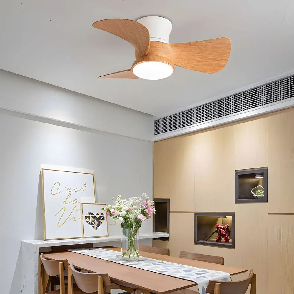 22''/31'' 3-Blade Space-Saving Ceiling Fan Light with 6-Speed Remote Control Luxe