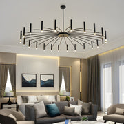 Minimalist Adjustable Metal Chandelier — G9 LED, Three-Step Dimming, 3000K/4500K/6000K, 180° Rotatable Head, Black or White