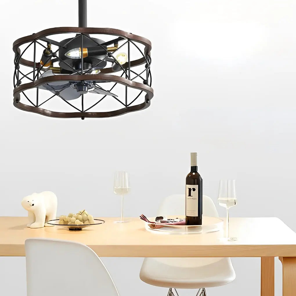 Bladeless Ceiling Fan with Remote Control: Retro Design, Three-Step Dimming, and Silent Operation Luxe