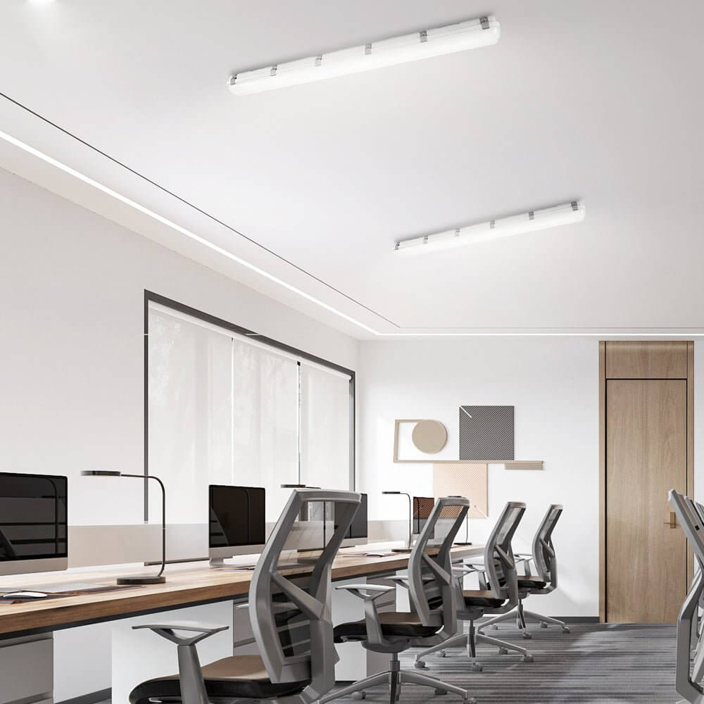 23 inch white linear led flush mount ceiling light with vapor tight design