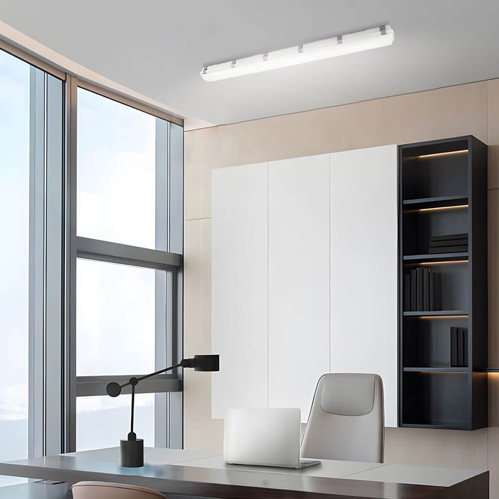 23 inch white linear led flush mount ceiling light with vapor tight design
