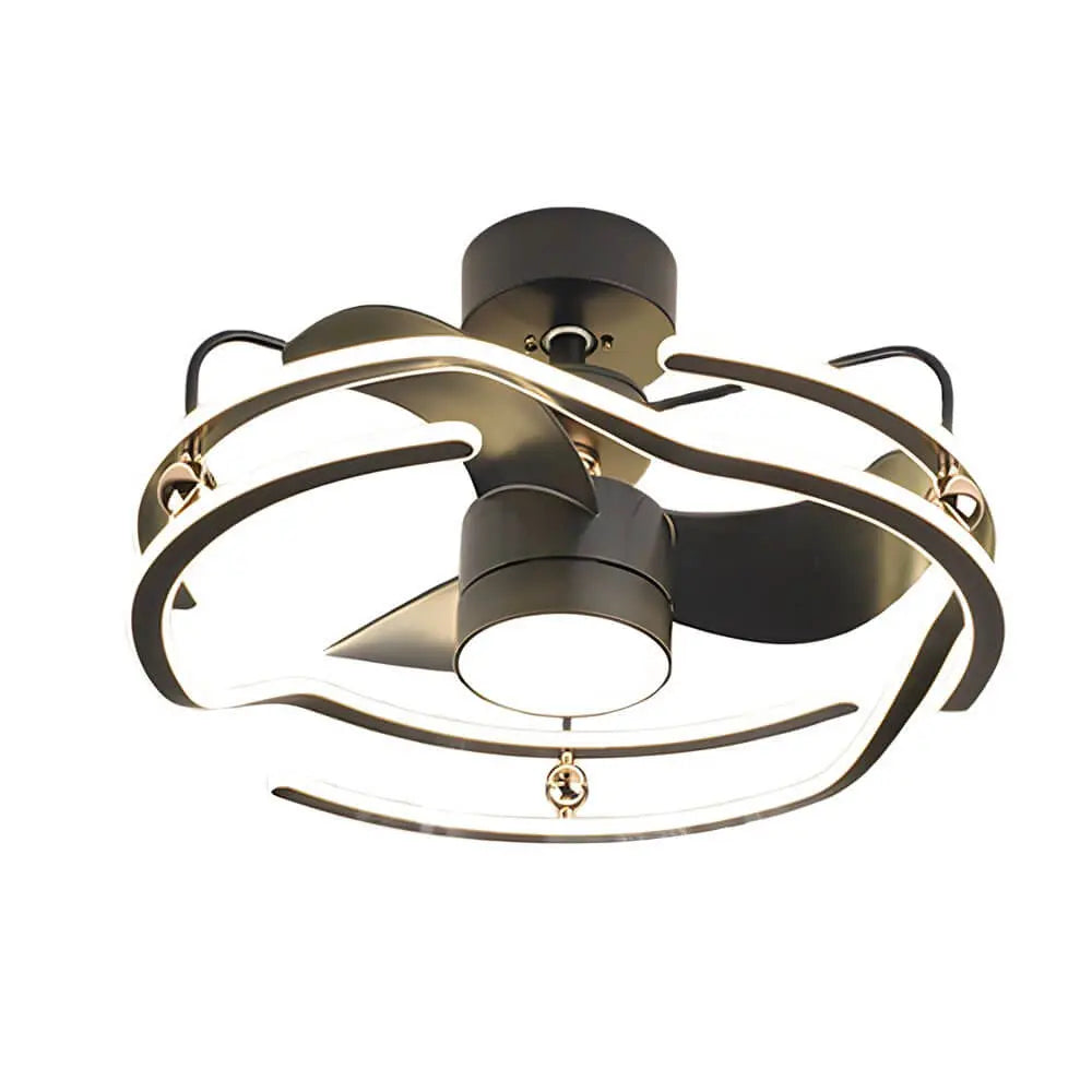 23.6-Inch Low Profile Ceiling Fan with Remote Control and Dimmable Light Luxe