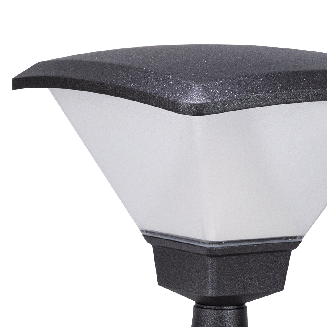 Simple Black Hard-Wired Bollard Light for Outdoor Garden Pathways