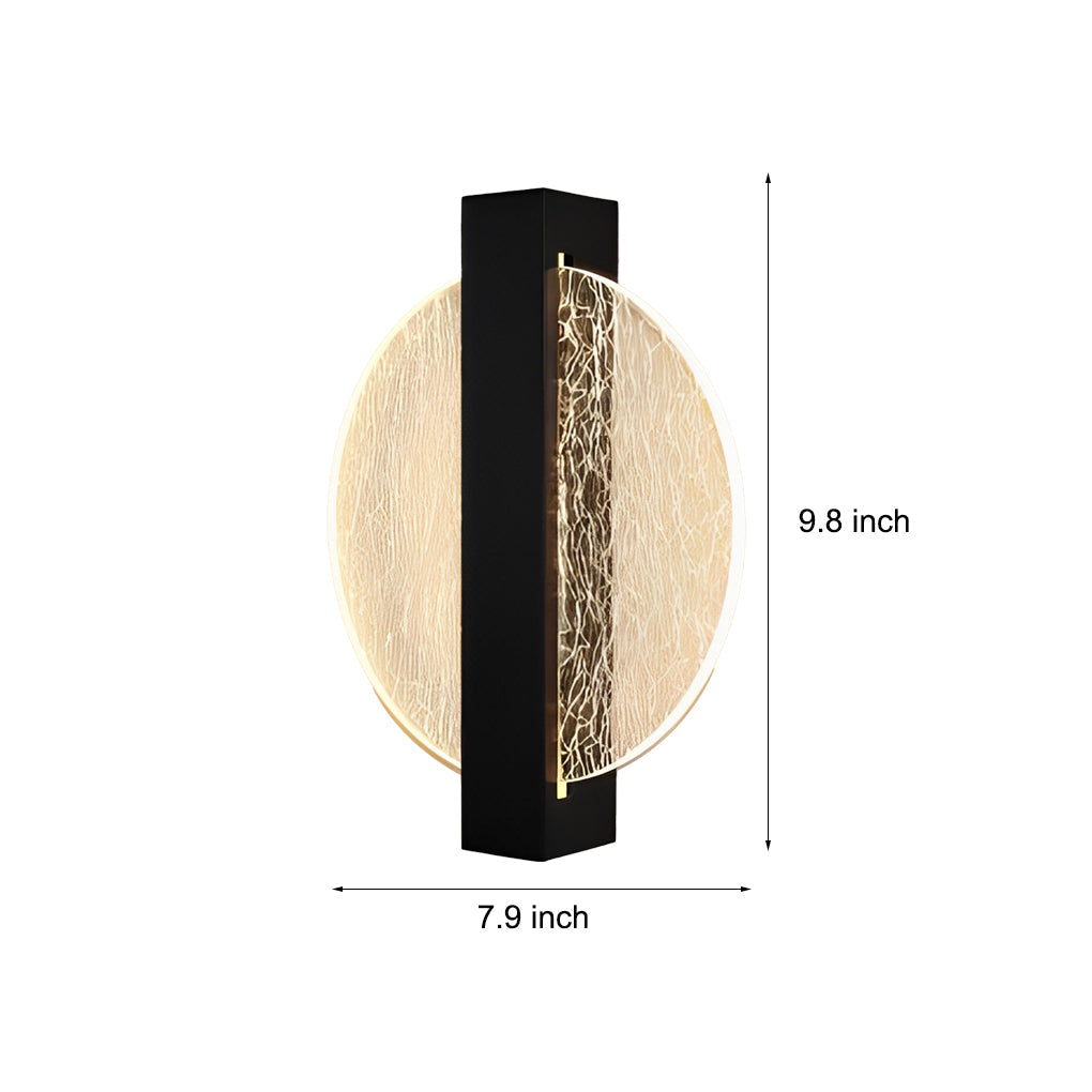 Round, Square, and Semicircle LED Wall Sconce — Acrylic, Hardwired, Black or Gold, Modern Retro