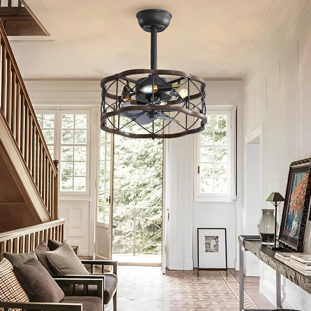 Bladeless Ceiling Fan with Remote Control: Retro Design, Three-Step Dimming, and Silent Operation Luxe