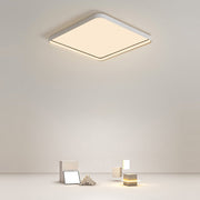 24" Square Modern LED Flush-Mount Ceiling Light — Aluminum, PMMA, Dimmable, 3000K–6000K, 41–50W