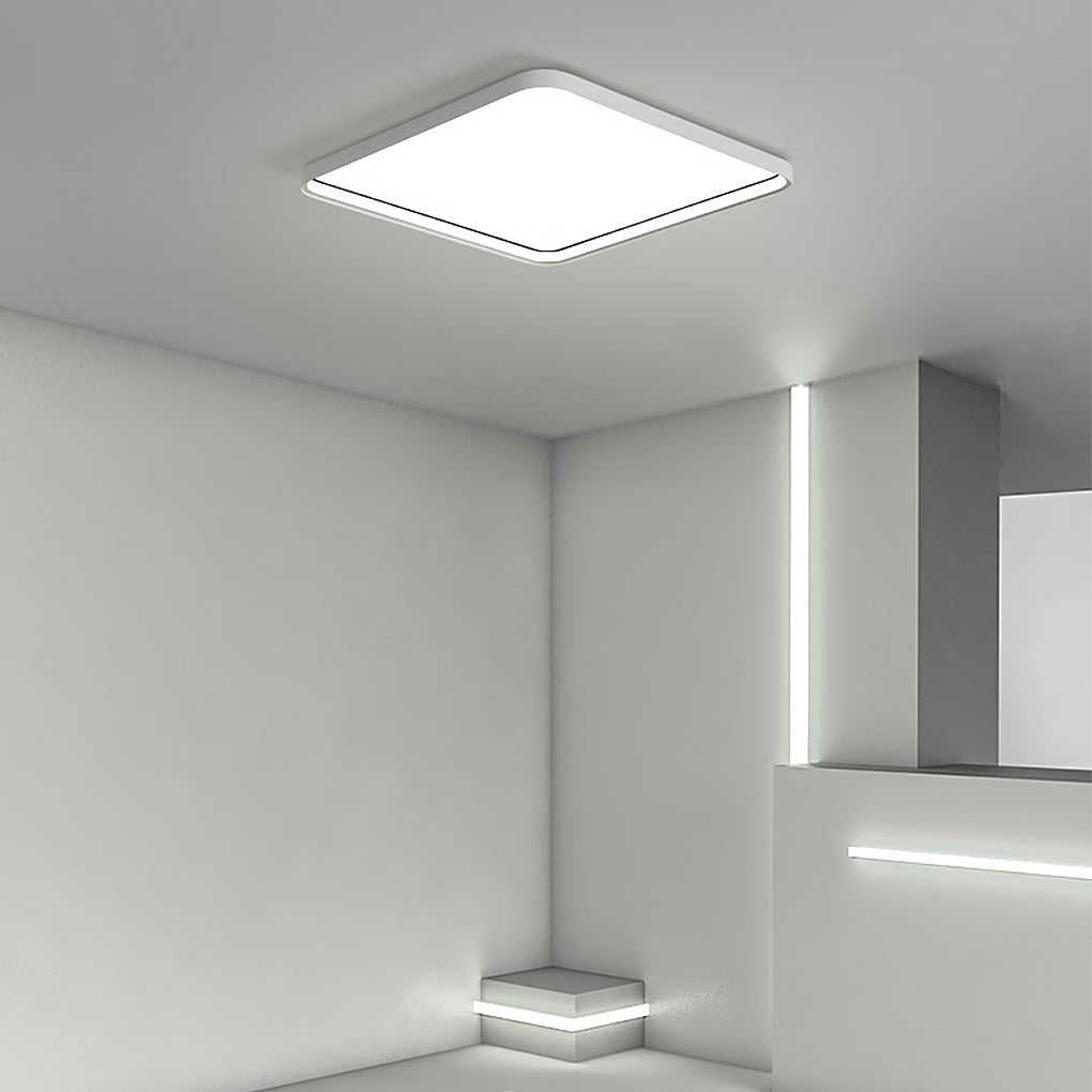 24" Square Modern LED Flush-Mount Ceiling Light — Aluminum, PMMA, Dimmable, 3000K–6000K, 41–50W