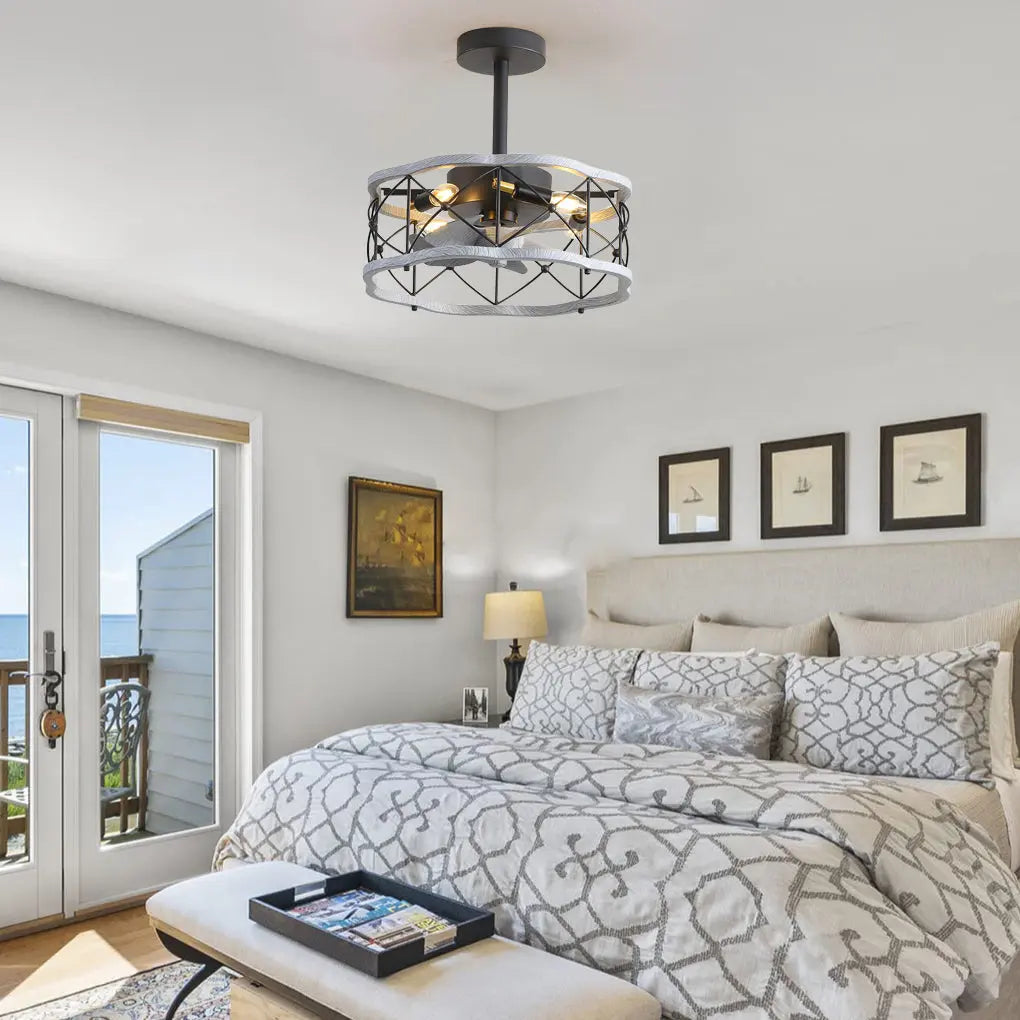 Bladeless Ceiling Fan with Remote Control: Retro Design, Three-Step Dimming, and Silent Operation Luxe