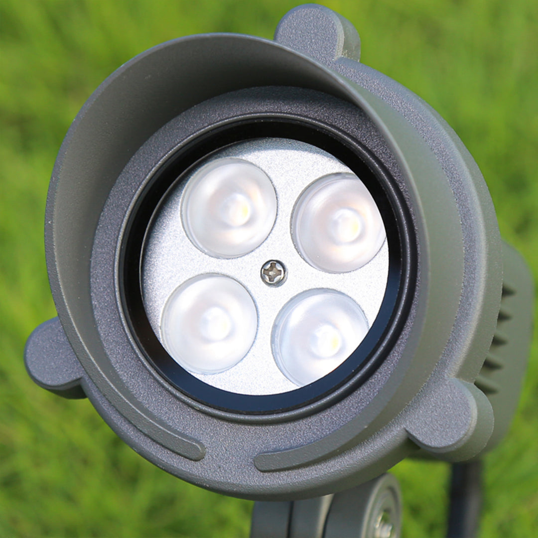 Anti-Glare Outdoor LED Spotlight — Die-Cast Aluminum, 4W OSRAM, 3000K Warm White, IP65 Weatherproof