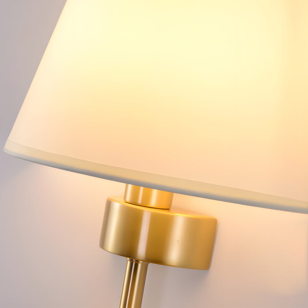 2598 inch gold and black copper 1 light american wall sconce with fabric shade