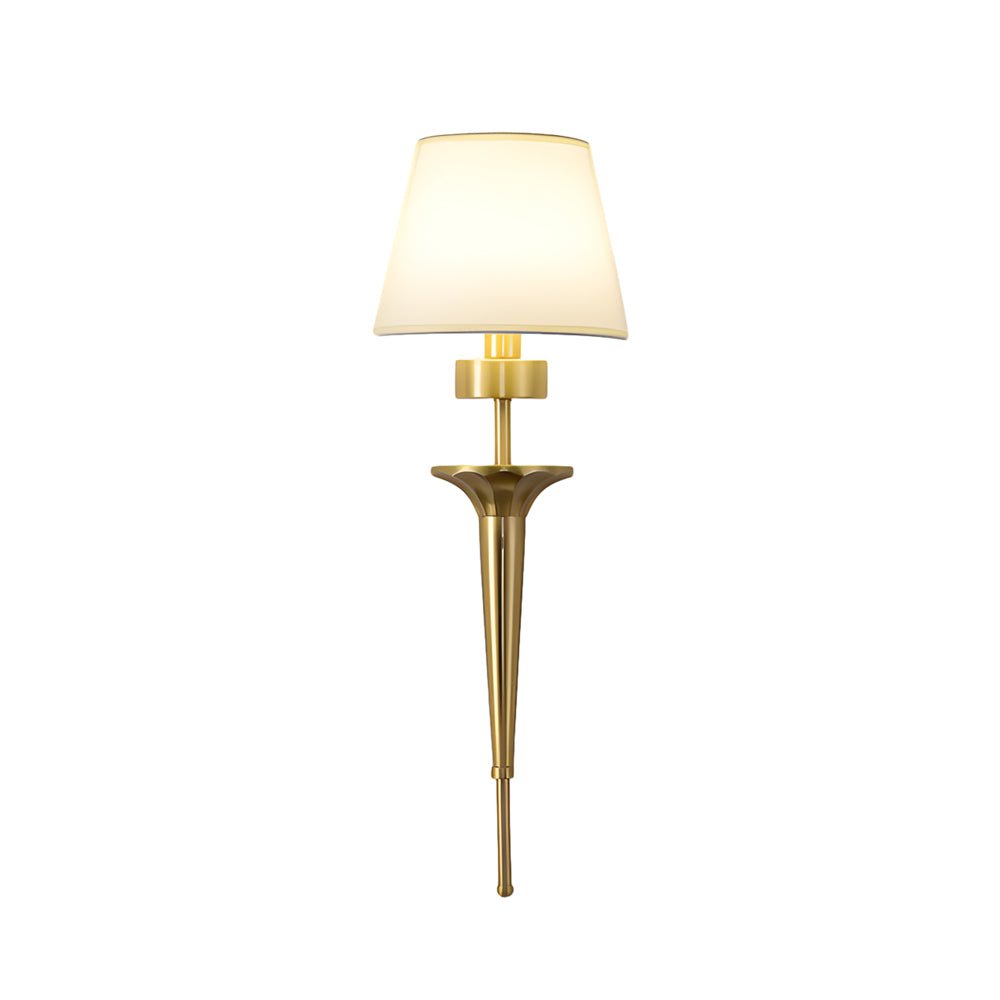 2598 inch gold and black copper 1 light american wall sconce with fabric shade
