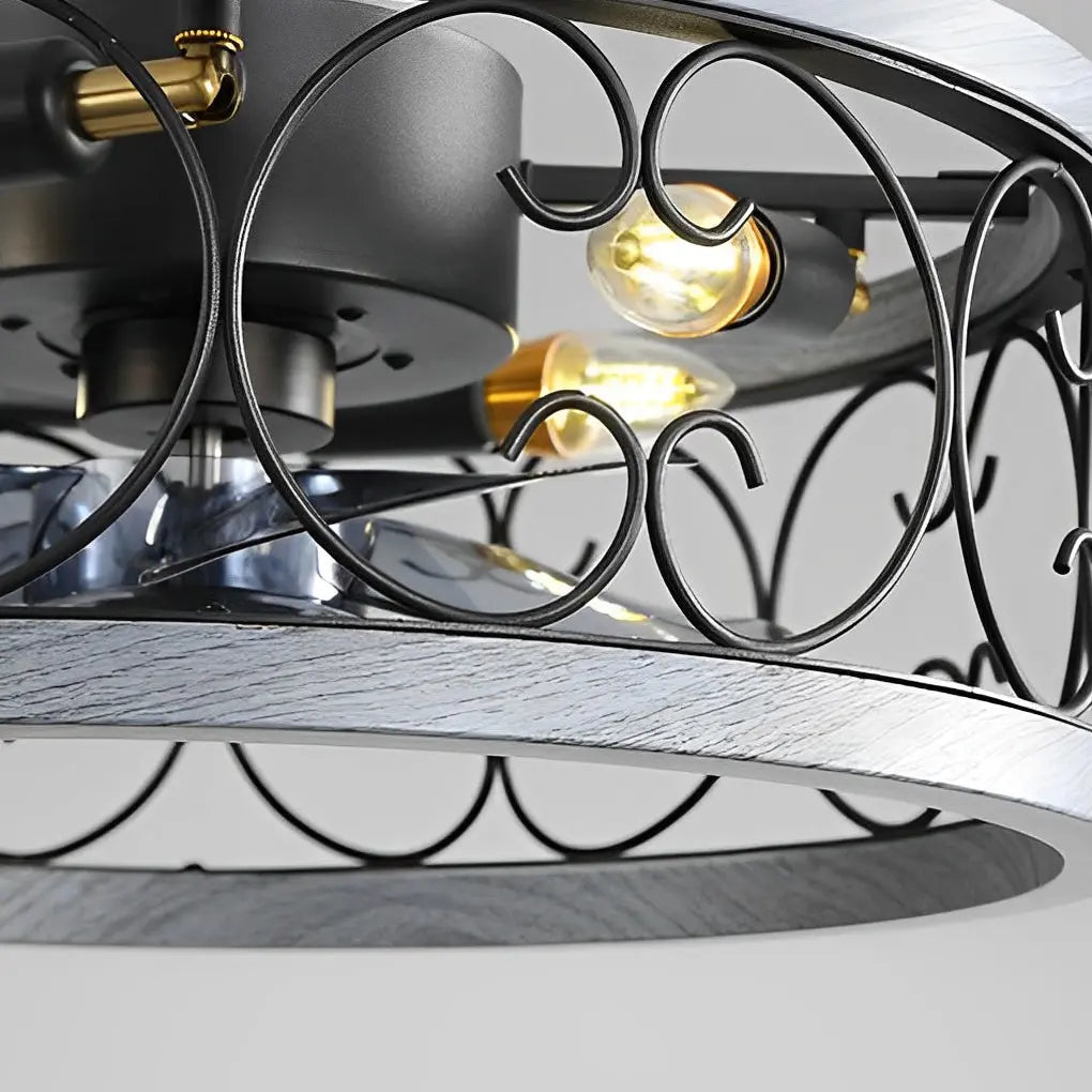 Bladeless Ceiling Fan with Remote Control: Retro Design, Three-Step Dimming, and Silent Operation Luxe