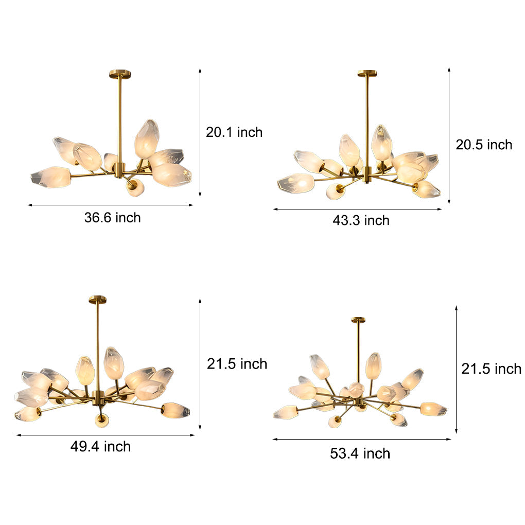 Molecular Glass Sputnik Chandelier — Electroplated Metal, Gold, G9, 3- to 18-Light, Dining Room