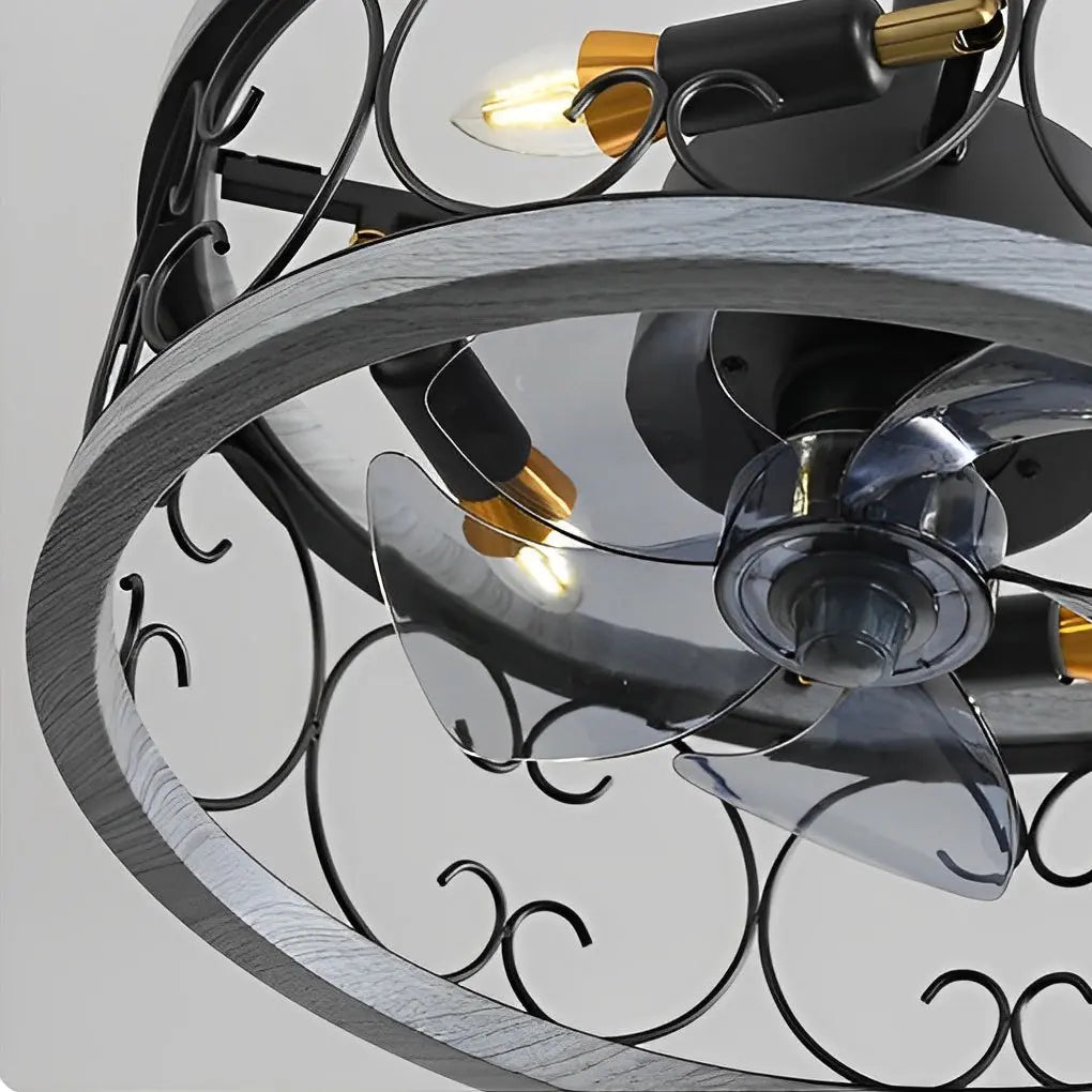 Bladeless Ceiling Fan with Remote Control: Retro Design, Three-Step Dimming, and Silent Operation Luxe