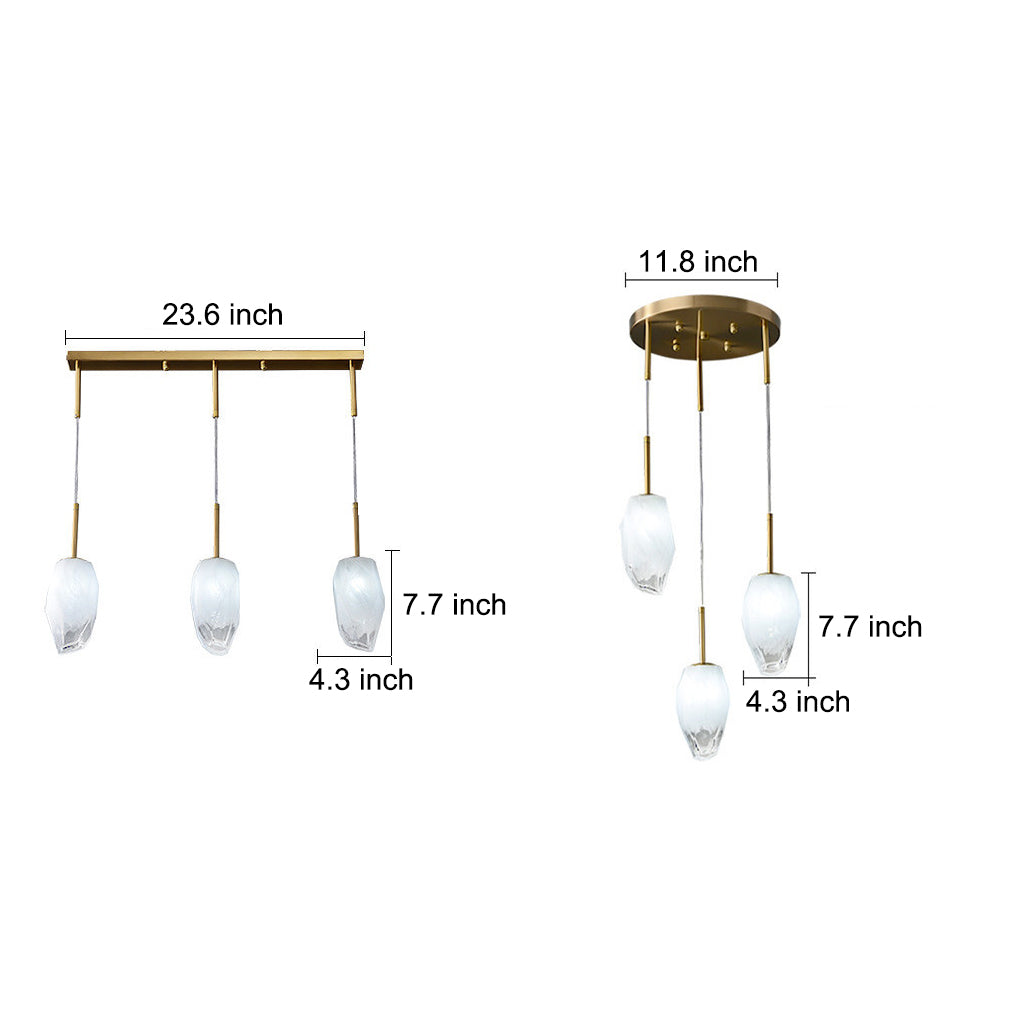 Molecular Glass Sputnik Chandelier — Electroplated Metal, Gold, G9, 3- to 18-Light, Dining Room