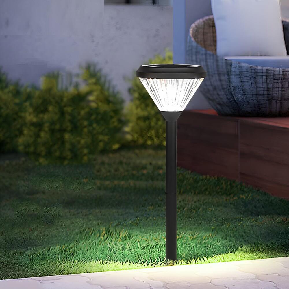 276 inch deluxe black solar led garden pathway lights with diamond trim design
