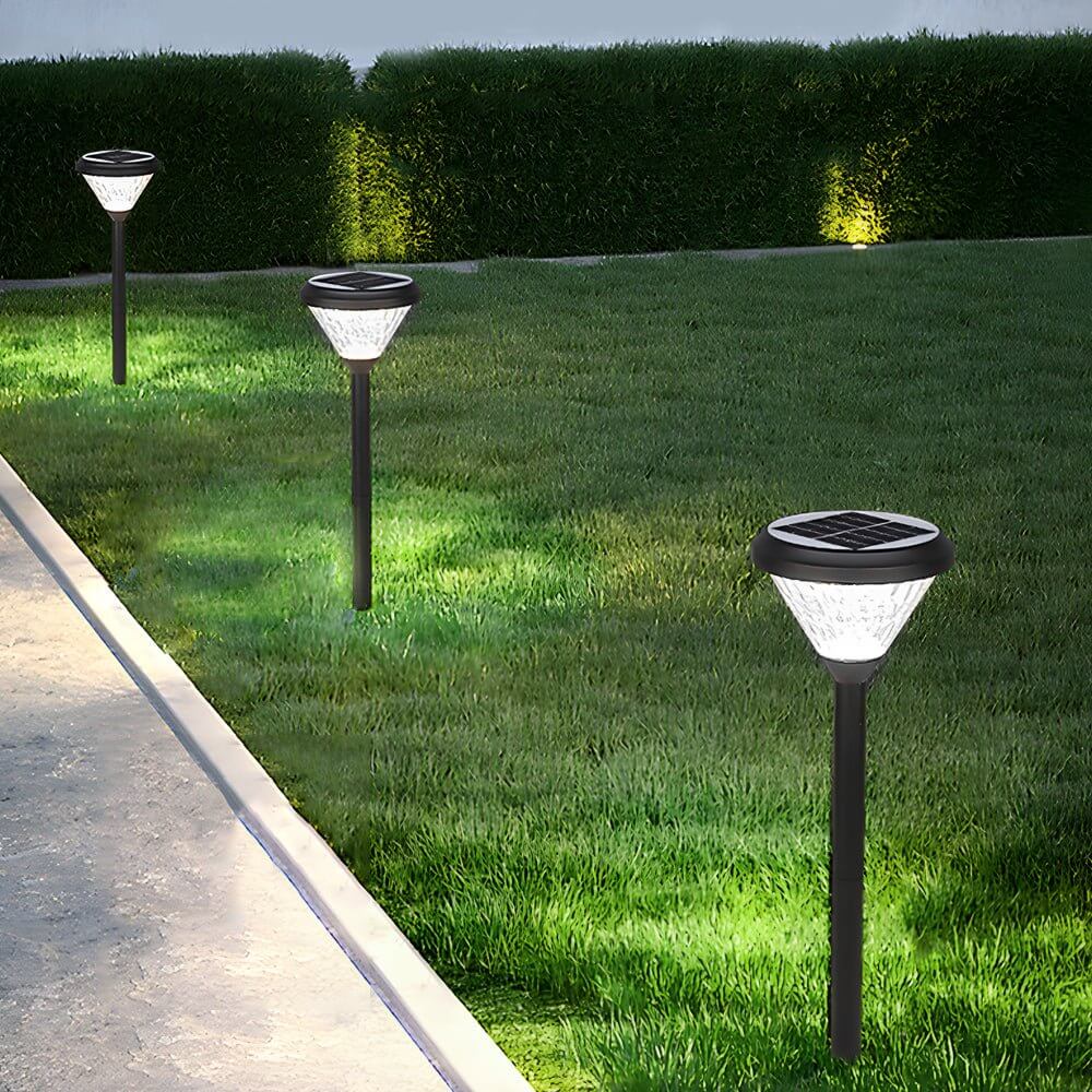 276 inch elegant black solar led pathway lights with a water ripple design