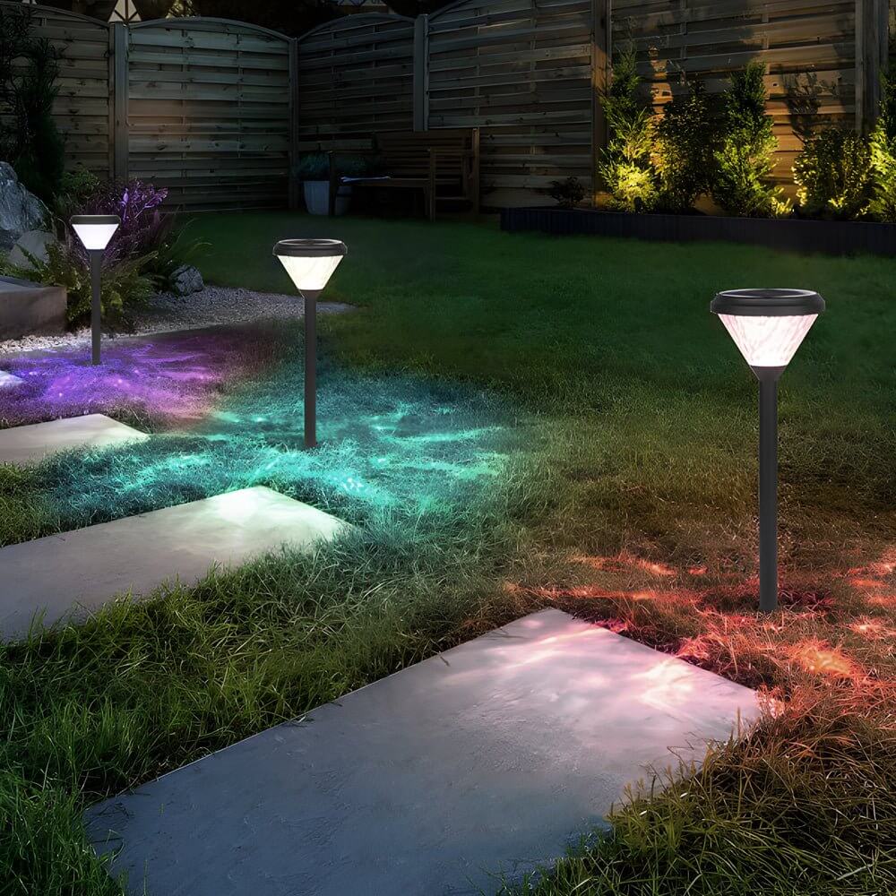 276 inch elegant black solar led pathway lights with a water ripple design