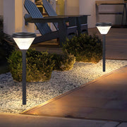 276 inch high modern black led solar pathway lights with clear frosted lampshade