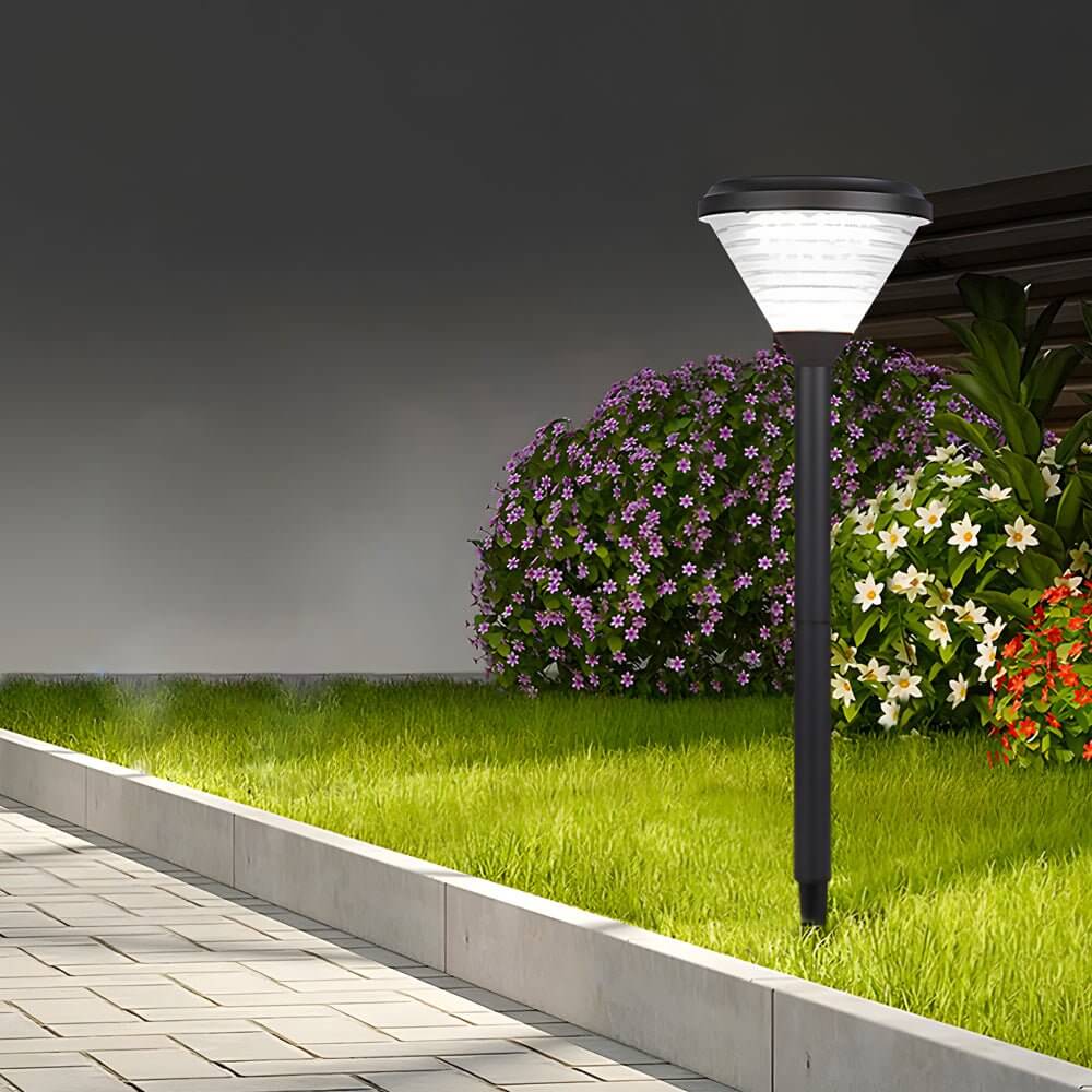 276 inch high modern black led solar pathway lights with clear frosted lampshade