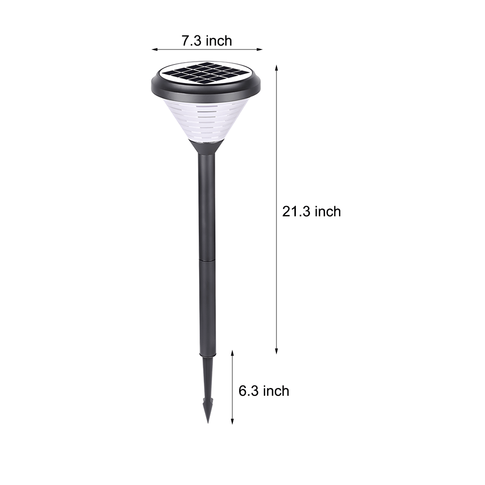 276 inch high modern black led solar pathway lights with clear frosted lampshade