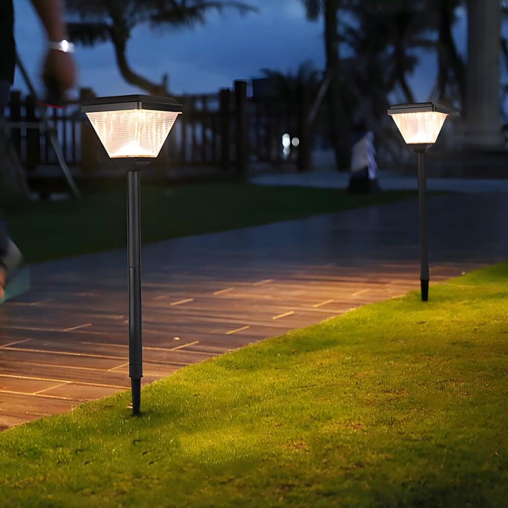 276 inch modern black led solar pathway post light