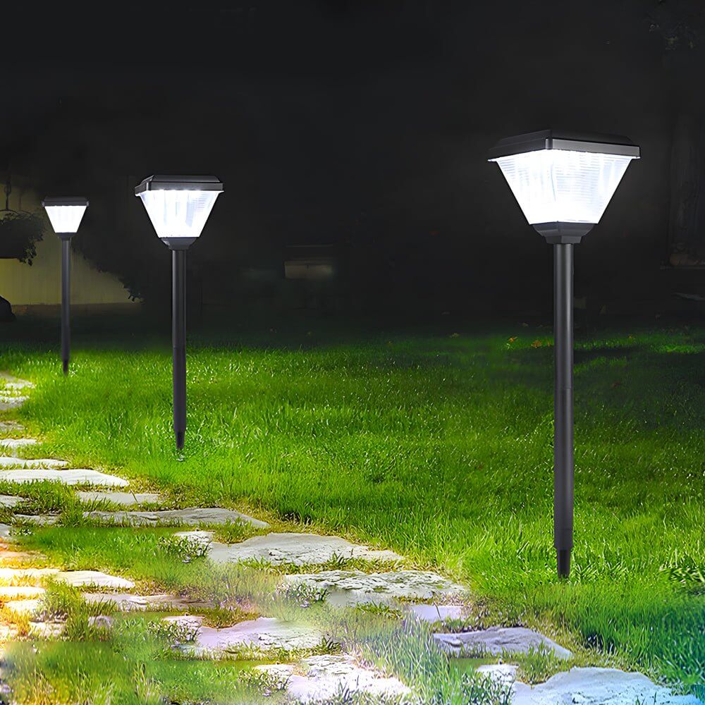 276 inch modern black led solar pathway post light