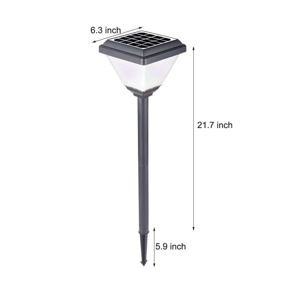 276 inch modern black led solar pathway post light