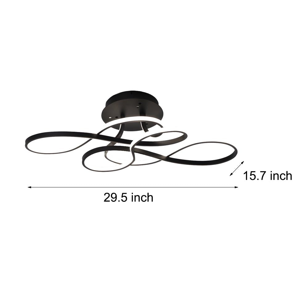 Music Notes Linear LED Semi-Flush Mount — Iron & Aluminum, 29.5", 3000K/4000K/6000K, Black or White