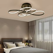 Music Notes Linear LED Semi-Flush Mount — Iron & Aluminum, 29.5", 3000K/4000K/6000K, Black or White