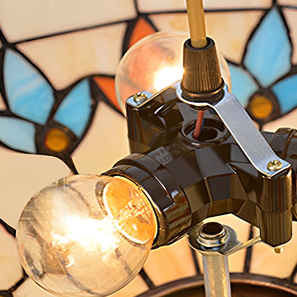 Baroque Mini Pendant Chandelier — Handmade Welded Colorful Glass, E27, 11.8" Diameter