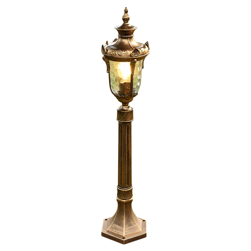 Industrial Outdoor Post Light — Die-Cast Aluminum and Glass, E27, 33" Height, Waterproof, Black / Bronze