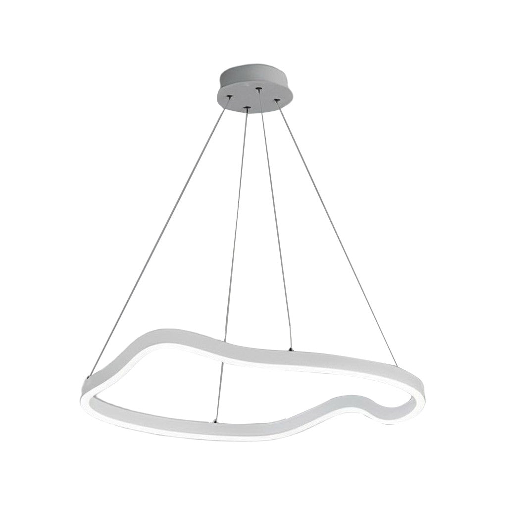 Irregular Ring Modern Chandelier — Aluminum with Silicone Shade, 24", Three-Step Dimming, LED