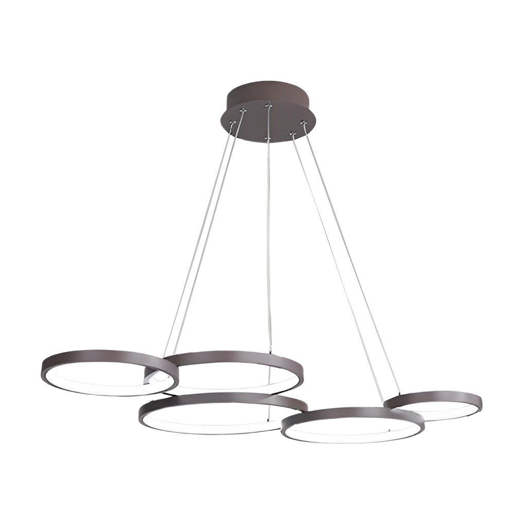 3-Ring Modern Chandelier — Iron and PMMA, Dimmable, Remote Control, 3000K–6000K, 60W
