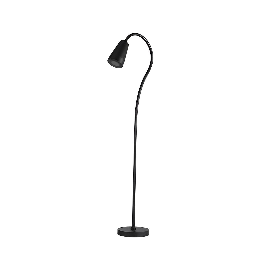Arched Gooseneck Flower-Bloom Path Light — Black Aluminum, 7W COB LED, IP65, 31", 3000K Warm White