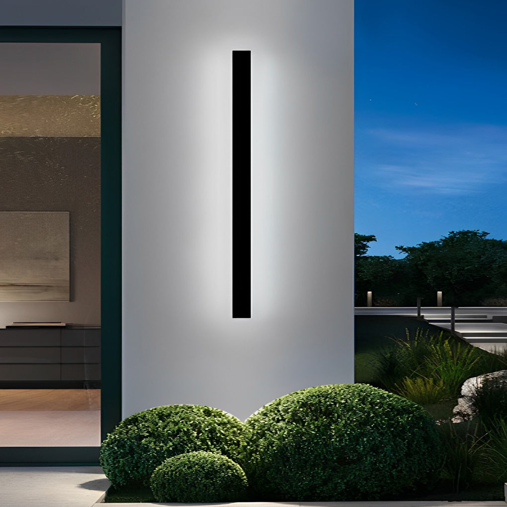 Minimalist Linear Solar Wall Sconce — Black Iron and Acrylic, LED, Waterproof, Remote Control, 3000K / 6000K, Multiple Lengths