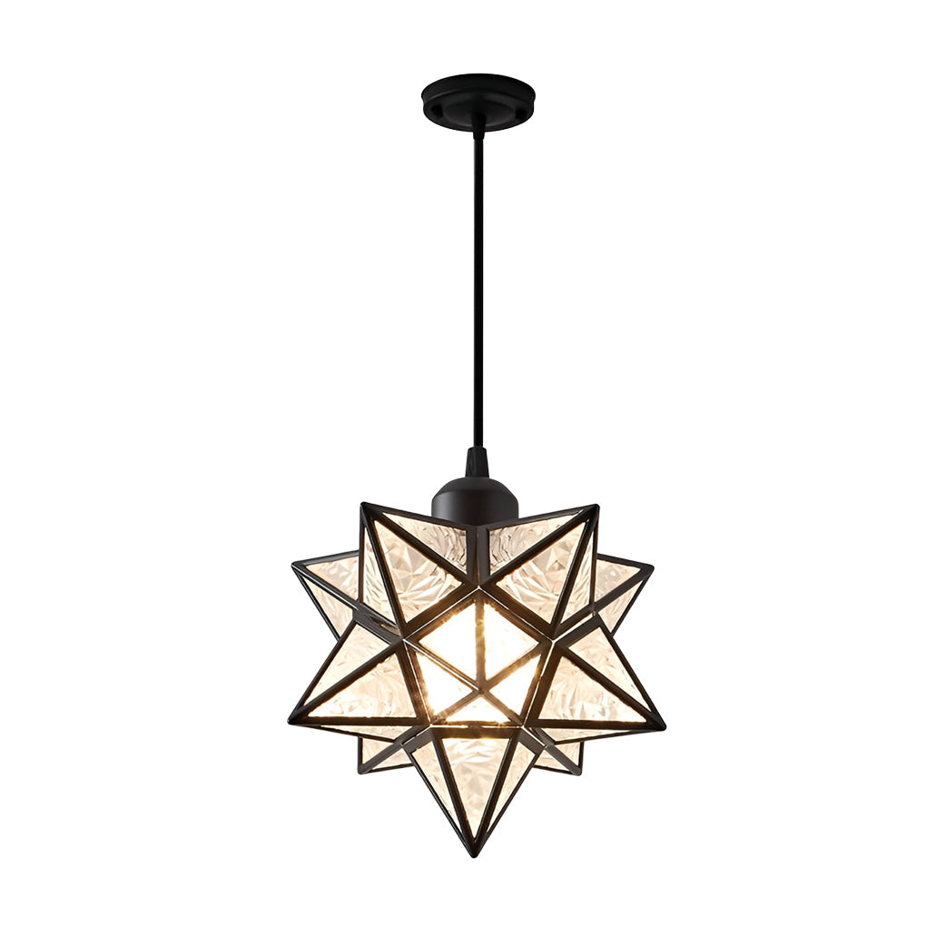 Five-Pointed Star Mini Pendant — Iron and PVC, E27, Three-Step Dimming (3000K/4500K/6000K), 7.9" Diameter