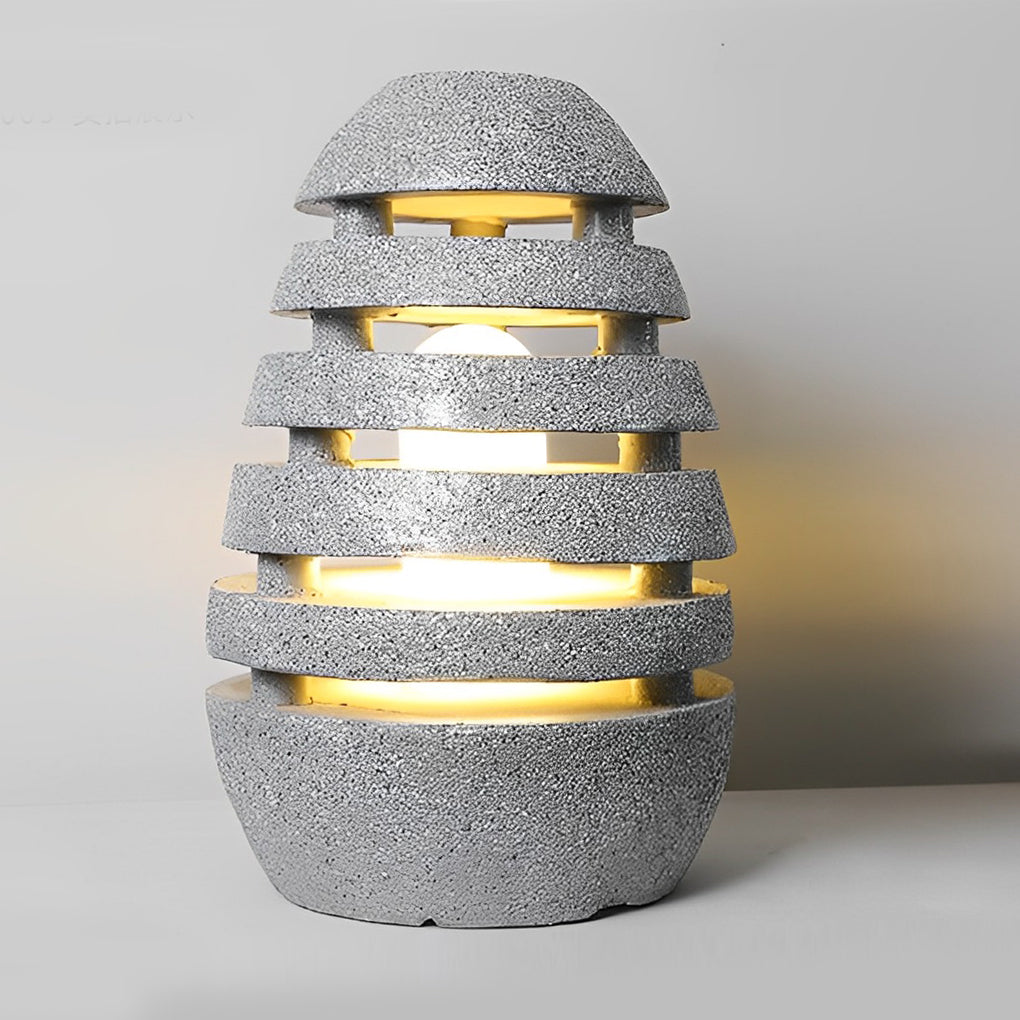 Egg-Shaped Outdoor LED Lawn Light — Resin & Acrylic, IP54 Waterproof, E27, 3000K Warm White