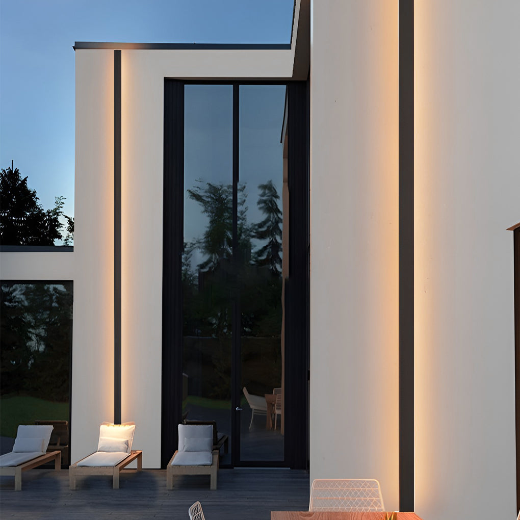 outdoor black long led linear wall lights led lighting solution