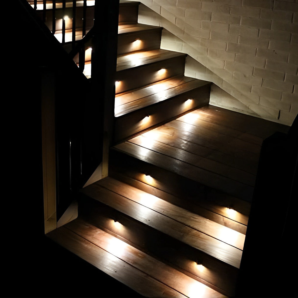 Half-Moon LED Step & Deck Light — Aluminum, Downward, 12–36V Low Voltage, IP67 Weatherproof, 3.7" Diameter
