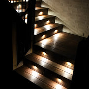 Half-Moon LED Step & Deck Light — Aluminum, Downward, 12–36V Low Voltage, IP67 Weatherproof, 3.7" Diameter