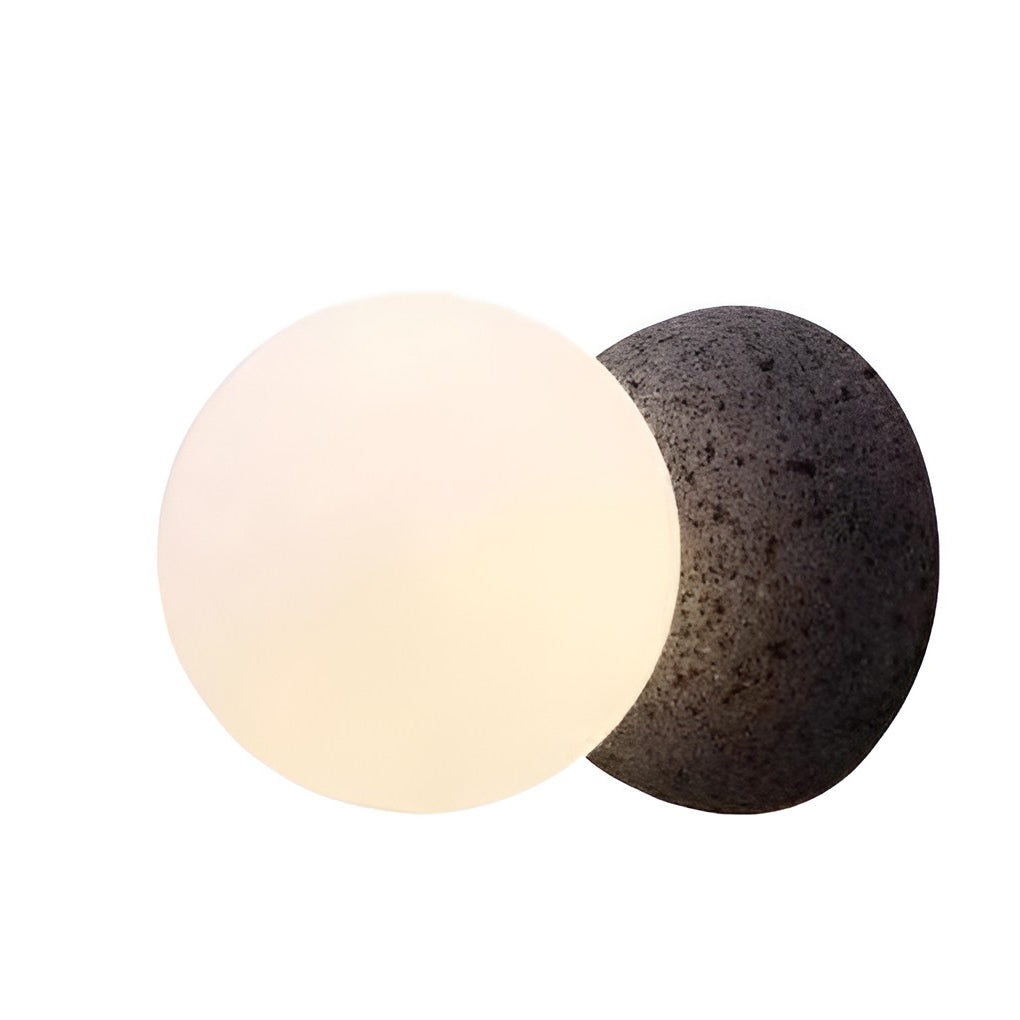 Modern Minimalist Cement Pendant Light or Wall Sconce — Black & White, LED, 4.7" Diameter