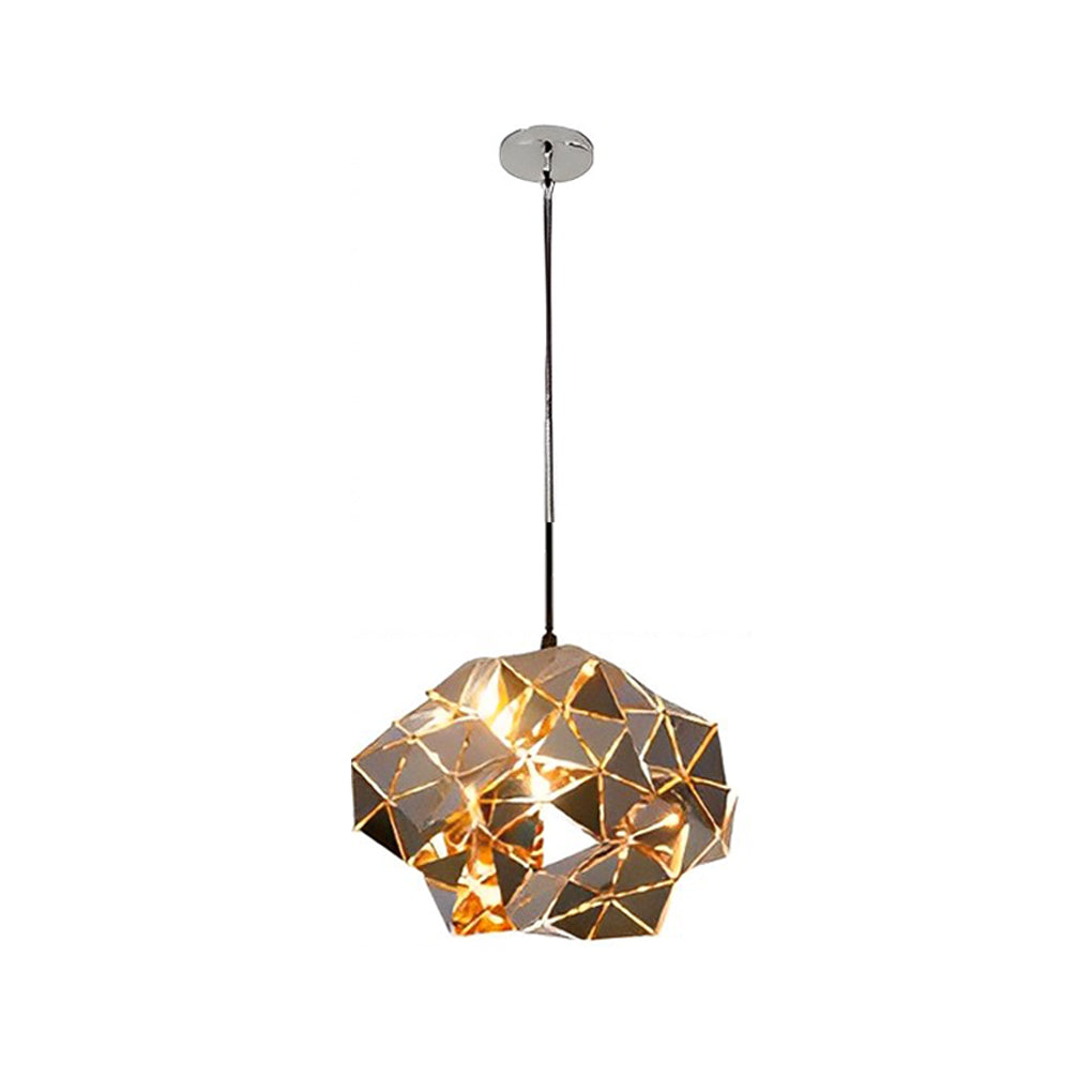 Postmodern Irregular Chandelier — Hollow Stainless Steel, Hardwired, Multiple Sizes