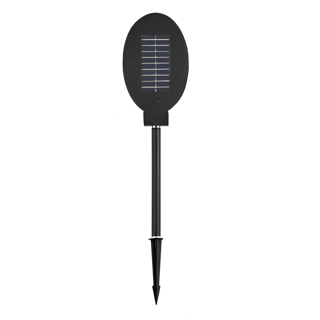 Circular Geometric Solar LED Path Light — Stainless Steel & Silicone, Black, IP54, 3000K Warm White