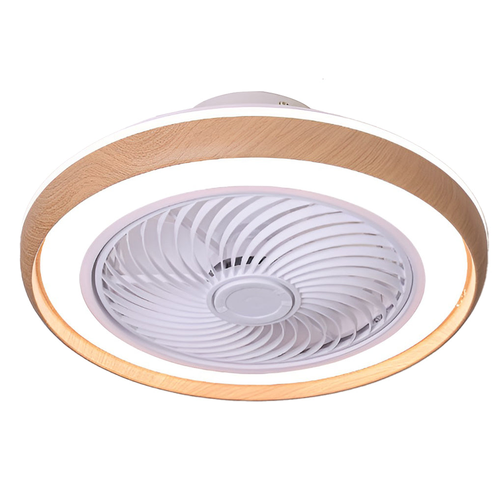 Ultra-Thin Round Nordic Bladeless Ceiling Fans with Remote Control - Silent LED Design