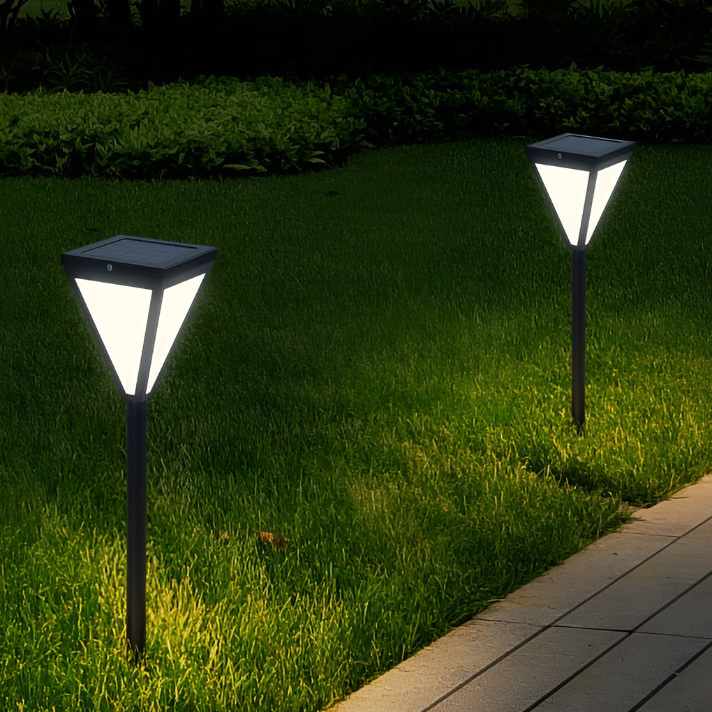 Sleek Solar LED Pathway Post Light — Black Metal, Acrylic Shade, 2.6W, 6" Wide, 30" Height