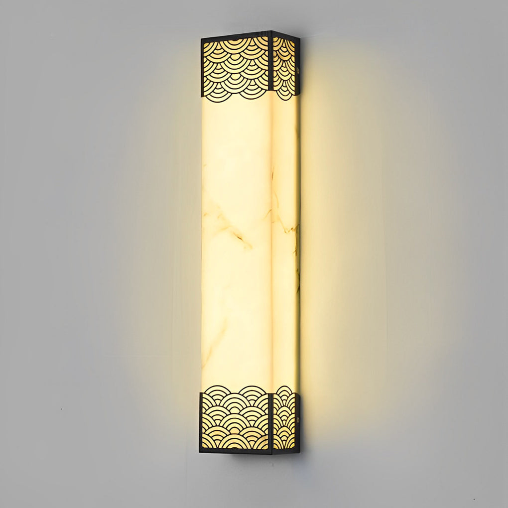 Vintage Rectangular Outdoor Wall Sconce — Stainless Steel & Resin, LED 20W, 3-Color Temperature, IP-Rated Weatherproof, 26" Height