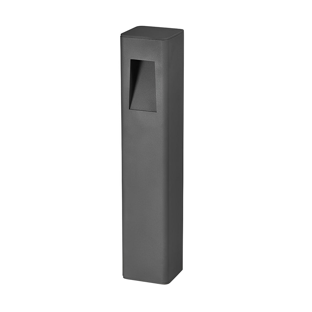Modern Aluminum LED Bollard Path Light — Black, Front-Slide Design, IP65, Hardwired, 3000K / 6000K